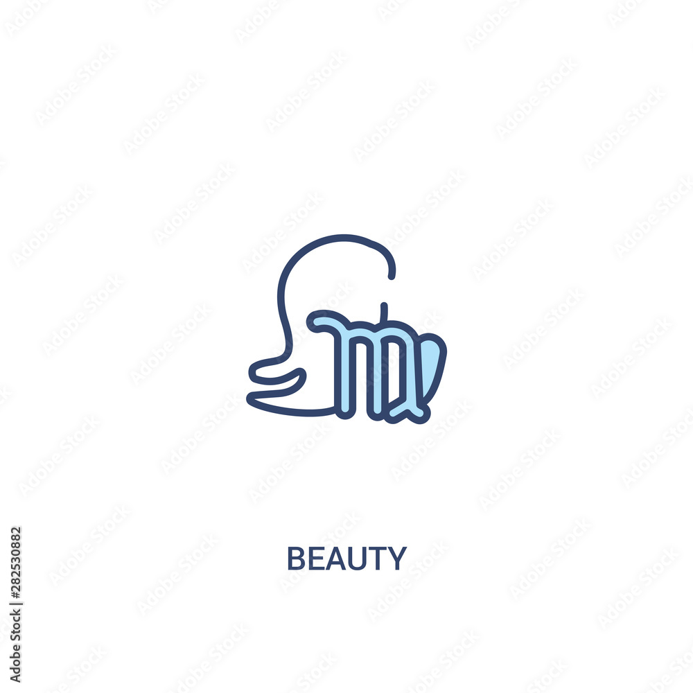 beauty concept 2 colored icon. simple line element illustration. outline blue beauty symbol. can be used for web and mobile ui/ux.