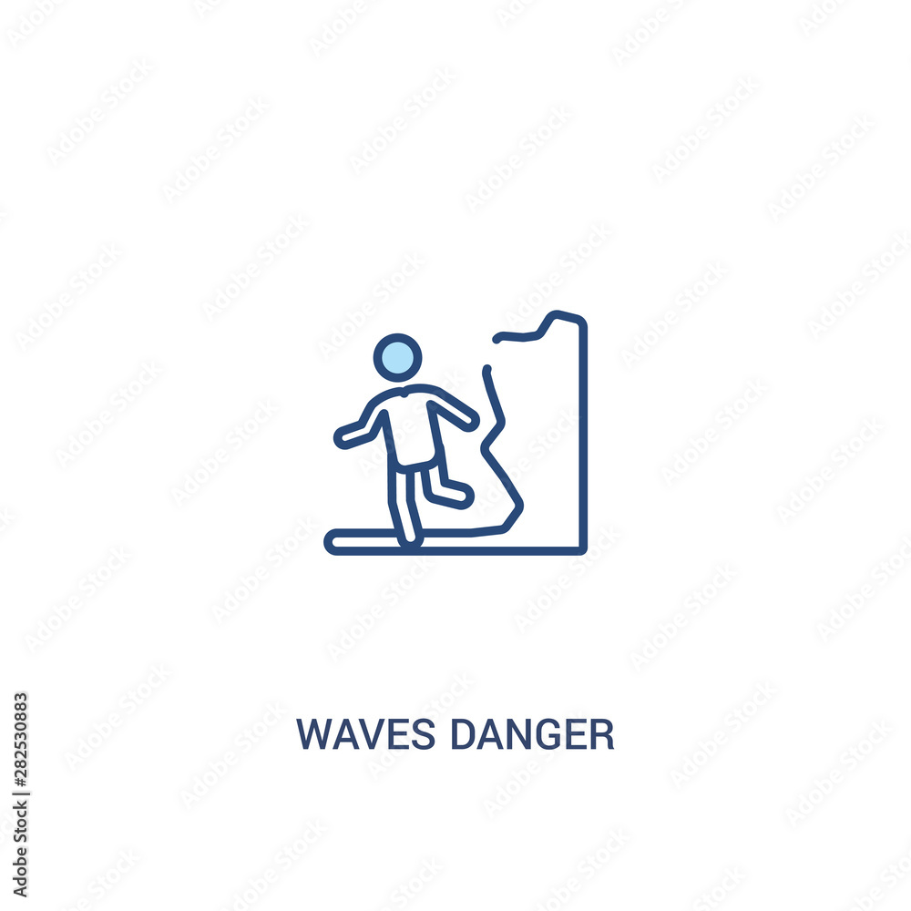 waves danger concept 2 colored icon. simple line element illustration. outline blue waves danger symbol. can be used for web and mobile ui/ux. waves danger concept 2 colored icon. simple line element illustration. outline blue waves danger symbol. can be used for web and mobile ui/ux.