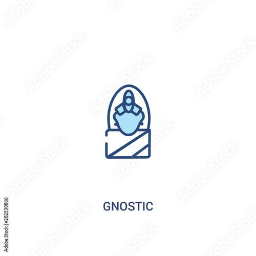 gnostic concept 2 colored icon. simple line element illustration. outline blue gnostic symbol. can be used for web and mobile ui/ux.