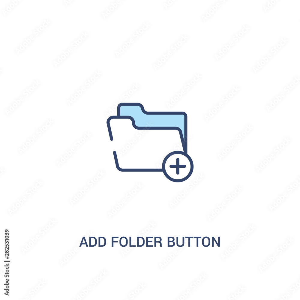 add folder button concept 2 colored icon. simple line element illustration. outline blue add folder button symbol. can be used for web and mobile ui/ux. add folder button concept 2 colored icon. simple line element illustration. outline blue add folder button symbol. can be used for web and mobile ui/ux.