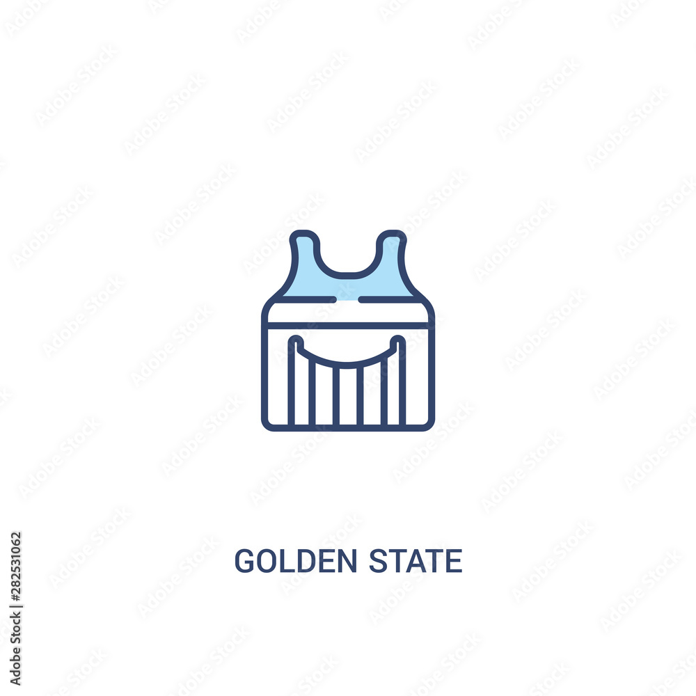 golden state concept 2 colored icon. simple line element illustration. outline blue golden state symbol. can be used for web and mobile ui/ux. golden state concept 2 colored icon. simple line element illustration. outline blue golden state symbol. can be used for web and mobile ui/ux.