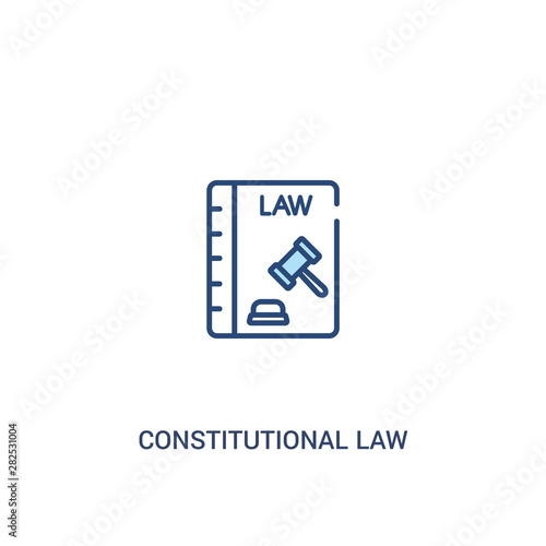 constitutional law concept 2 colored icon. simple line element illustration. outline blue constitutional law symbol. can be used for web and mobile ui/ux.