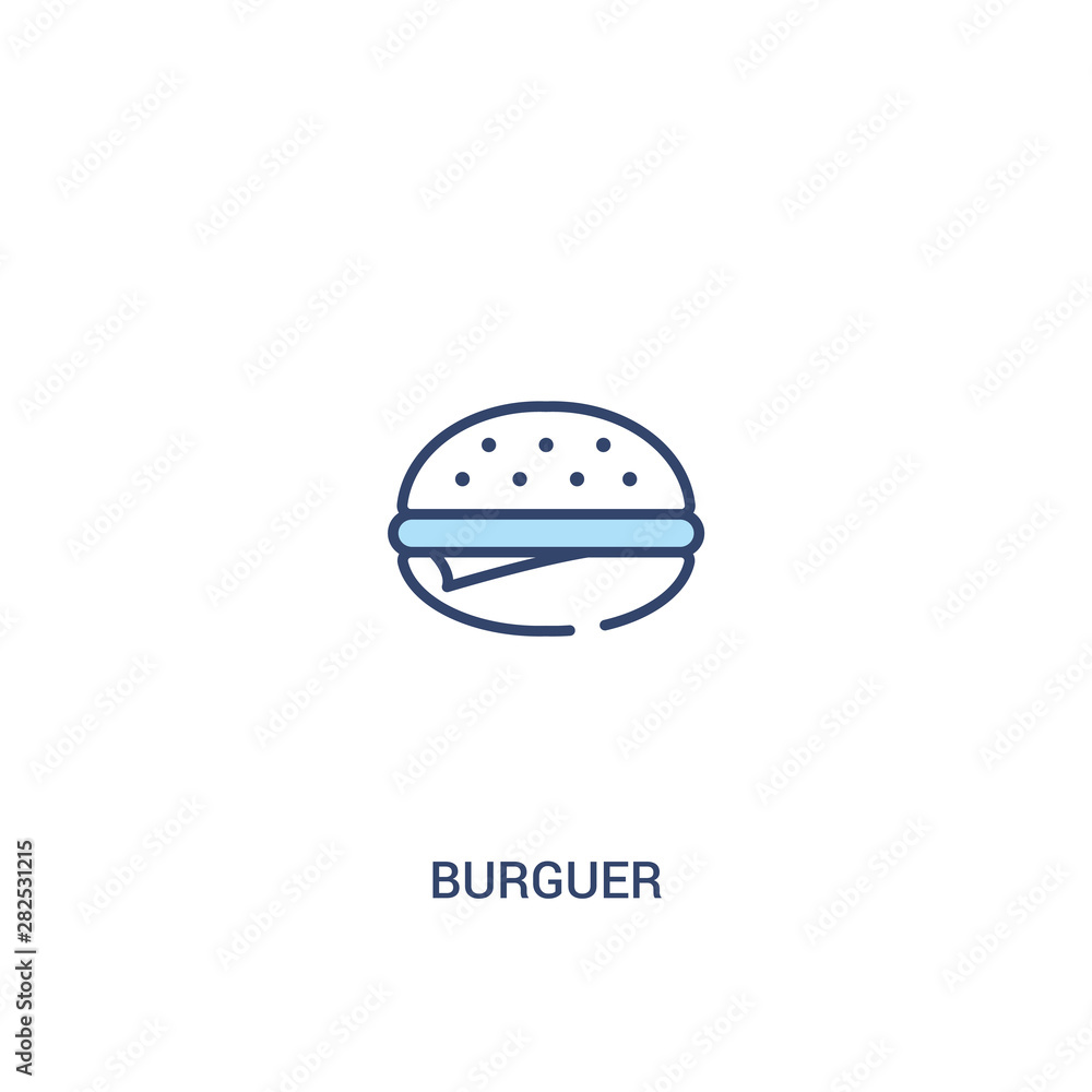 burguer concept 2 colored icon. simple line element illustration. outline blue burguer symbol. can be used for web and mobile ui/ux. burguer concept 2 colored icon. simple line element illustration. outline blue burguer symbol. can be used for web and mobile ui/ux.
