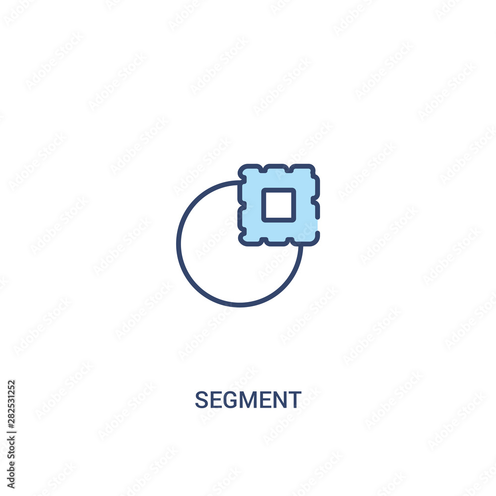 segment concept 2 colored icon. simple line element illustration. outline blue segment symbol. can be used for web and mobile ui/ux. segment concept 2 colored icon. simple line element illustration. outline blue segment symbol. can be used for web and mobile ui/ux.