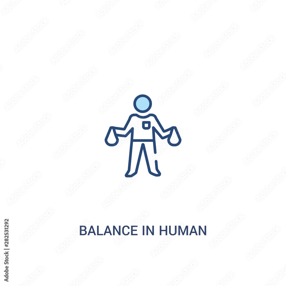balance in human resources concept 2 colored icon. simple line element illustration. outline blue balance in human resources symbol. can be used for web and mobile ui/ux.