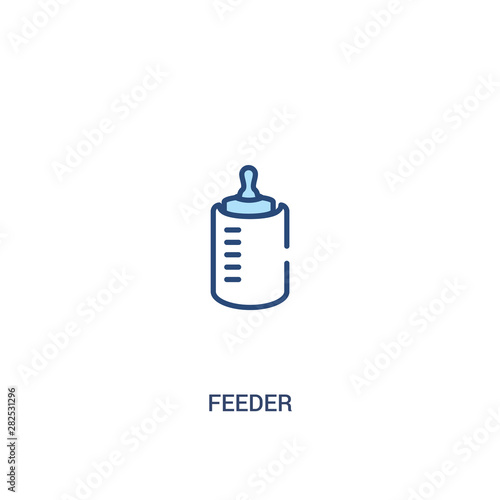 feeder concept 2 colored icon. simple line element illustration. outline blue feeder symbol. can be used for web and mobile ui/ux.