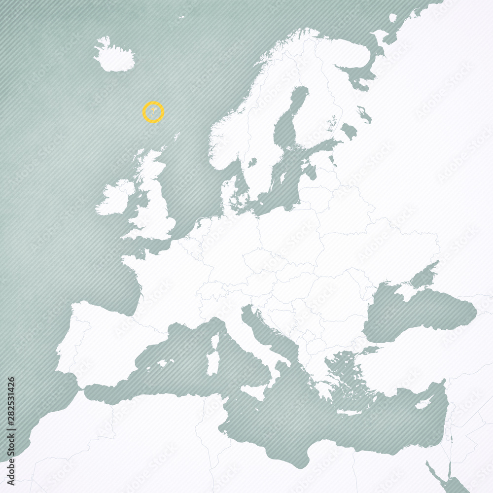 Obraz premium Map of Europe - Faroe Islands