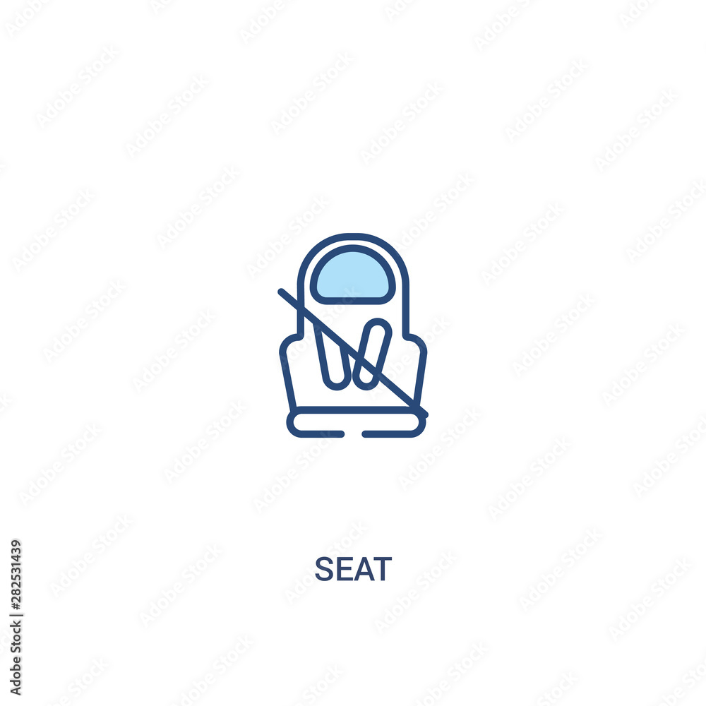 seat concept 2 colored icon. simple line element illustration. outline blue seat symbol. can be used for web and mobile ui/ux.