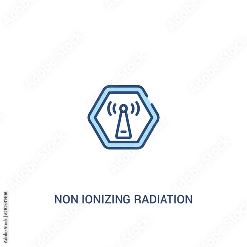 non ionizing radiation concept 2 colored icon. simple line element illustration. outline blue non ionizing radiation symbol. can be used for web and mobile ui/ux.