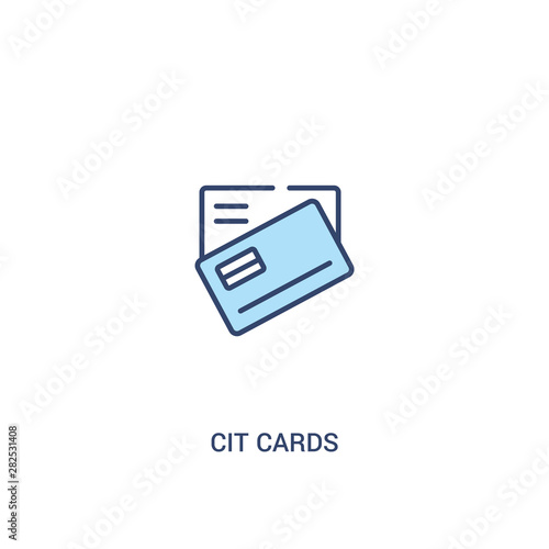 cit cards concept 2 colored icon. simple line element illustration. outline blue cit cards symbol. can be used for web and mobile ui/ux.