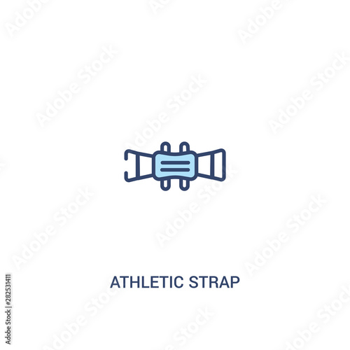 athletic strap concept 2 colored icon. simple line element illustration. outline blue athletic strap symbol. can be used for web and mobile ui ux.