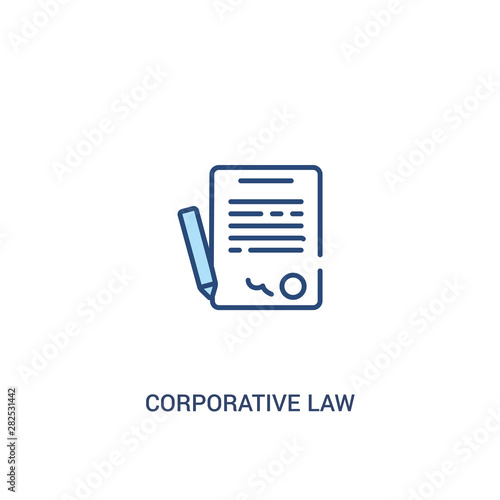 corporative law concept 2 colored icon. simple line element illustration. outline blue corporative law symbol. can be used for web and mobile ui/ux.