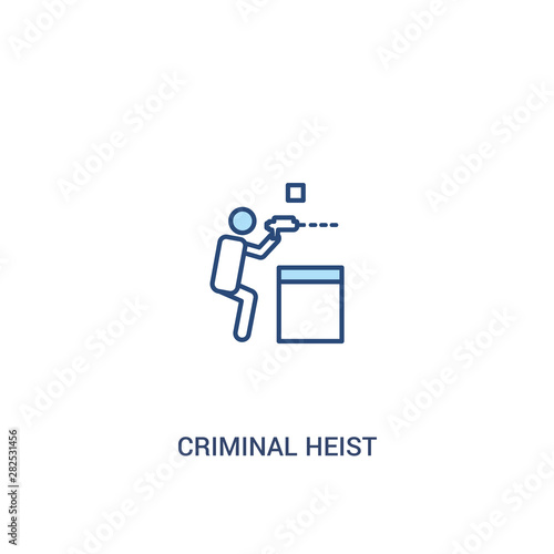 criminal heist concept 2 colored icon. simple line element illustration. outline blue criminal heist symbol. can be used for web and mobile ui/ux.