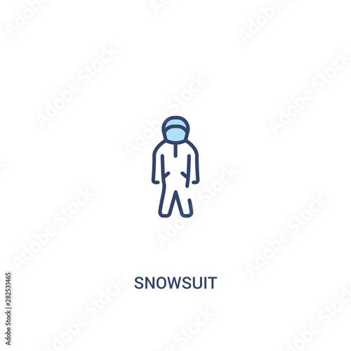 snowsuit concept 2 colored icon. simple line element illustration. outline blue snowsuit symbol. can be used for web and mobile ui/ux.