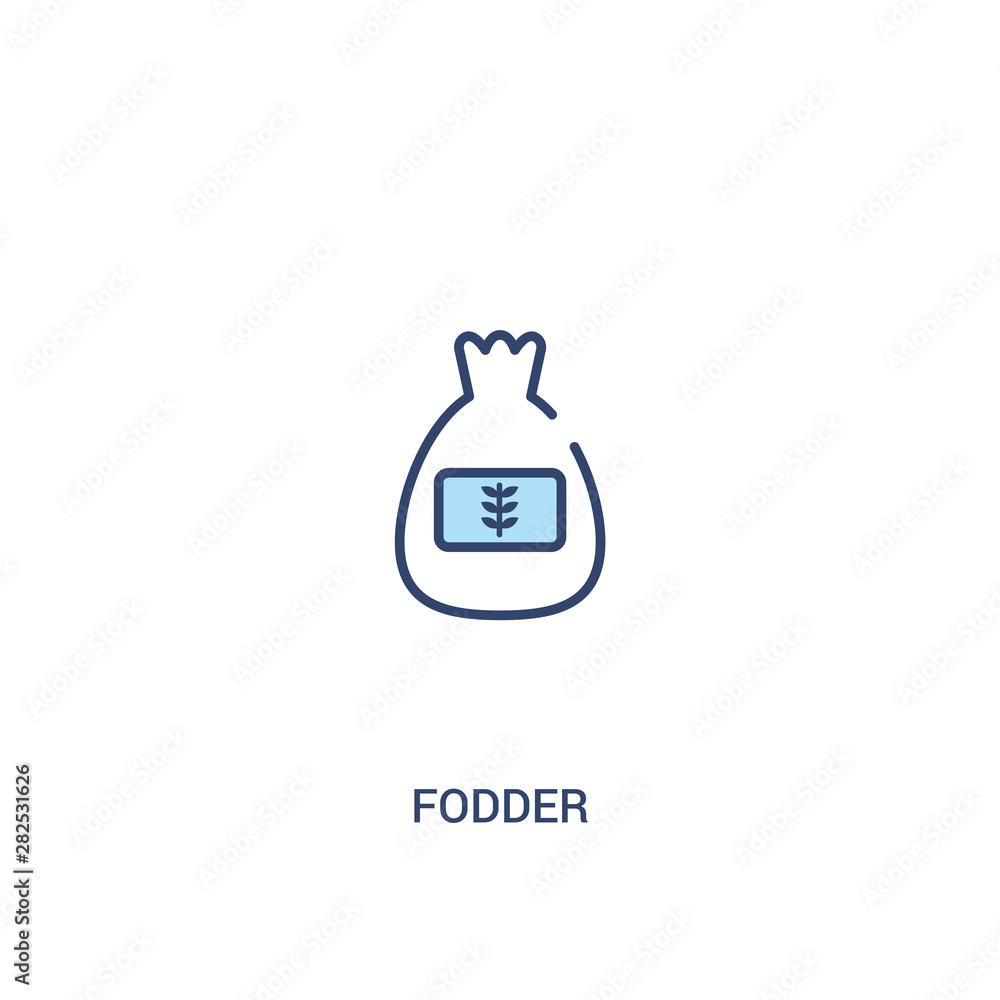 fodder concept 2 colored icon. simple line element illustration. outline blue fodder symbol. can be used for web and mobile ui/ux.