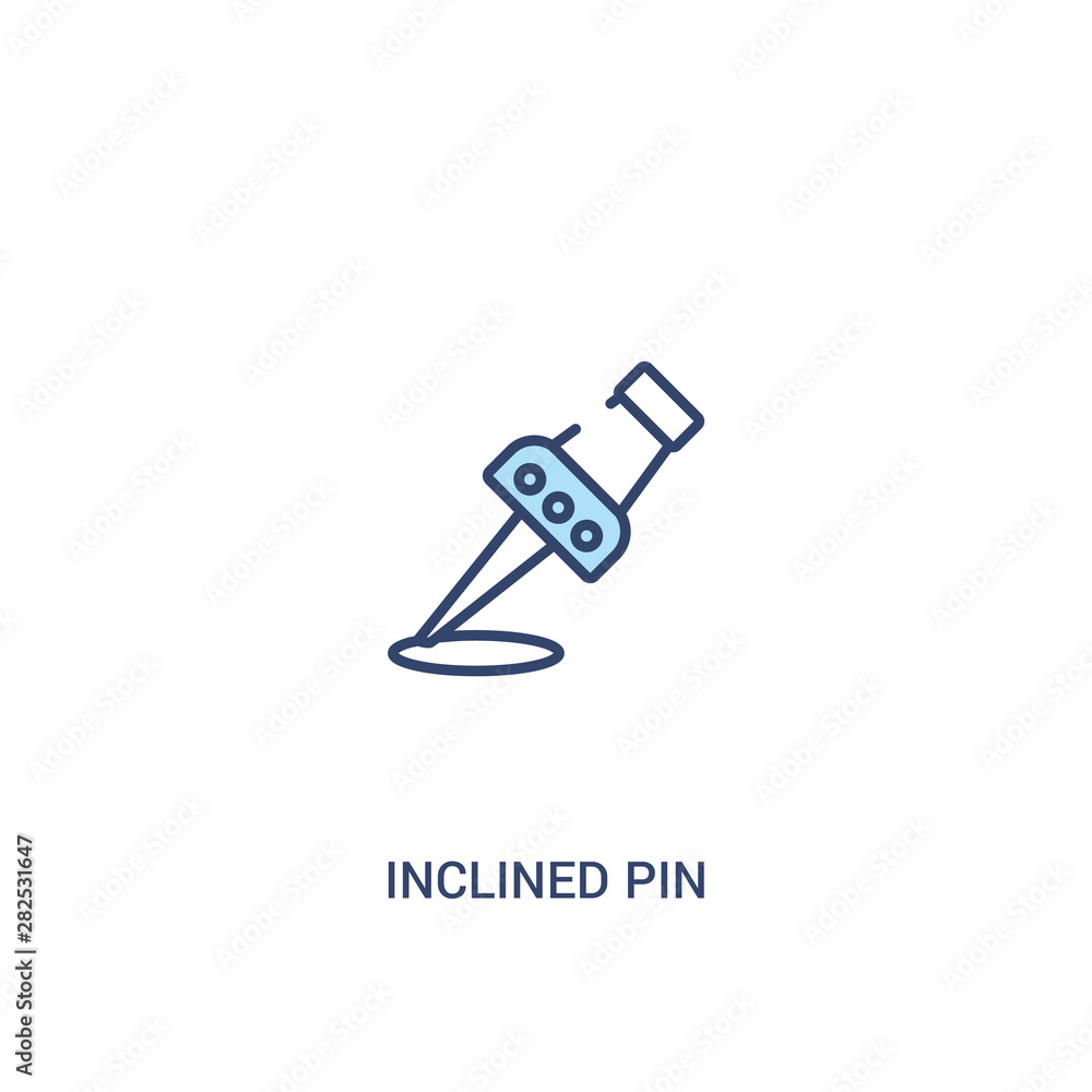 inclined pin concept 2 colored icon. simple line element illustration. outline blue inclined pin symbol. can be used for web and mobile ui/ux. inclined pin concept 2 colored icon. simple line element illustration. outline blue inclined pin symbol. can be used for web and mobile ui/ux.