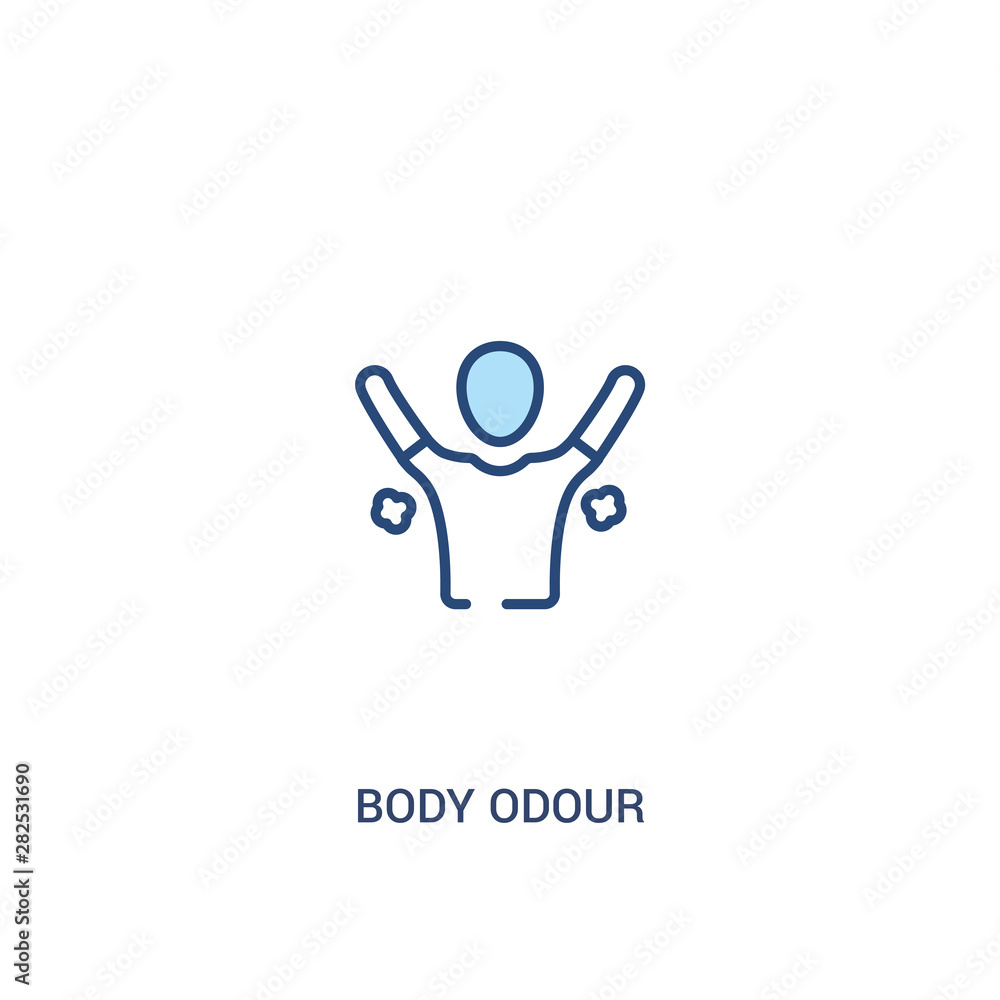 body odour concept 2 colored icon. simple line element illustration. outline blue body odour symbol. can be used for web and mobile ui/ux. body odour concept 2 colored icon. simple line element illustration. outline blue body odour symbol. can be used for web and mobile ui/ux.