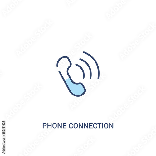 phone connection concept 2 colored icon. simple line element illustration. outline blue phone connection symbol. can be used for web and mobile ui/ux.