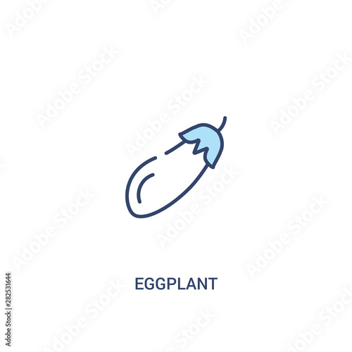 eggplant concept 2 colored icon. simple line element illustration. outline blue eggplant symbol. can be used for web and mobile ui ux.