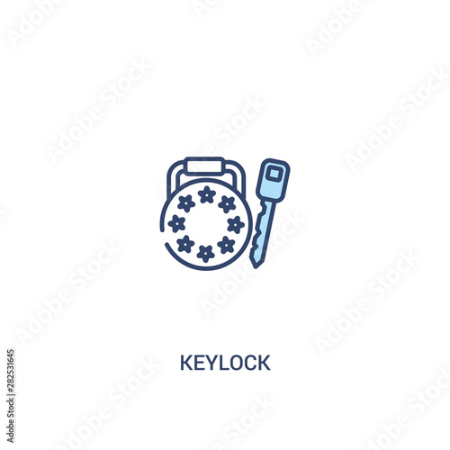 keylock concept 2 colored icon. simple line element illustration. outline blue keylock symbol. can be used for web and mobile ui/ux.