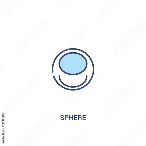sphere concept 2 colored icon. simple line element illustration. outline blue sphere symbol. can be used for web and mobile ui/ux.