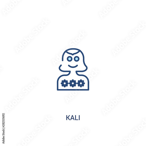 kali concept 2 colored icon. simple line element illustration. outline blue kali symbol. can be used for web and mobile ui/ux.