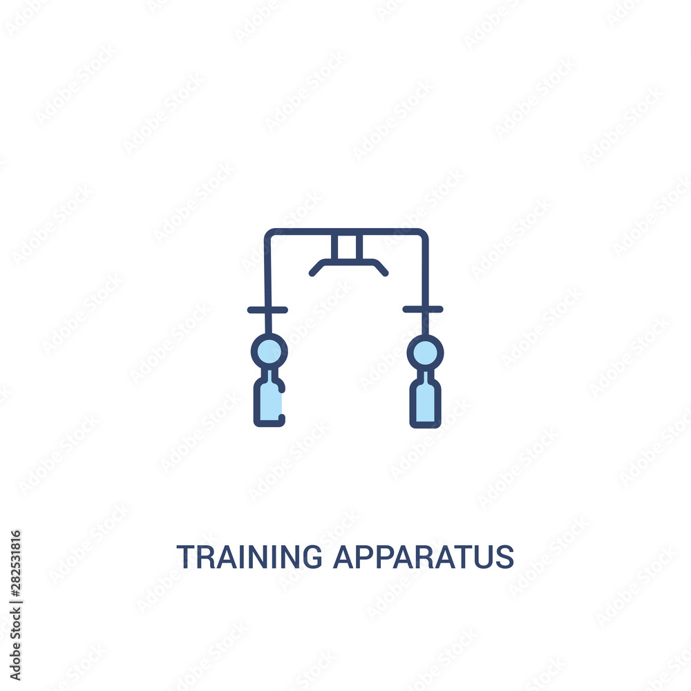 training apparatus concept 2 colored icon. simple line element illustration. outline blue training apparatus symbol. can be used for web and mobile ui/ux.