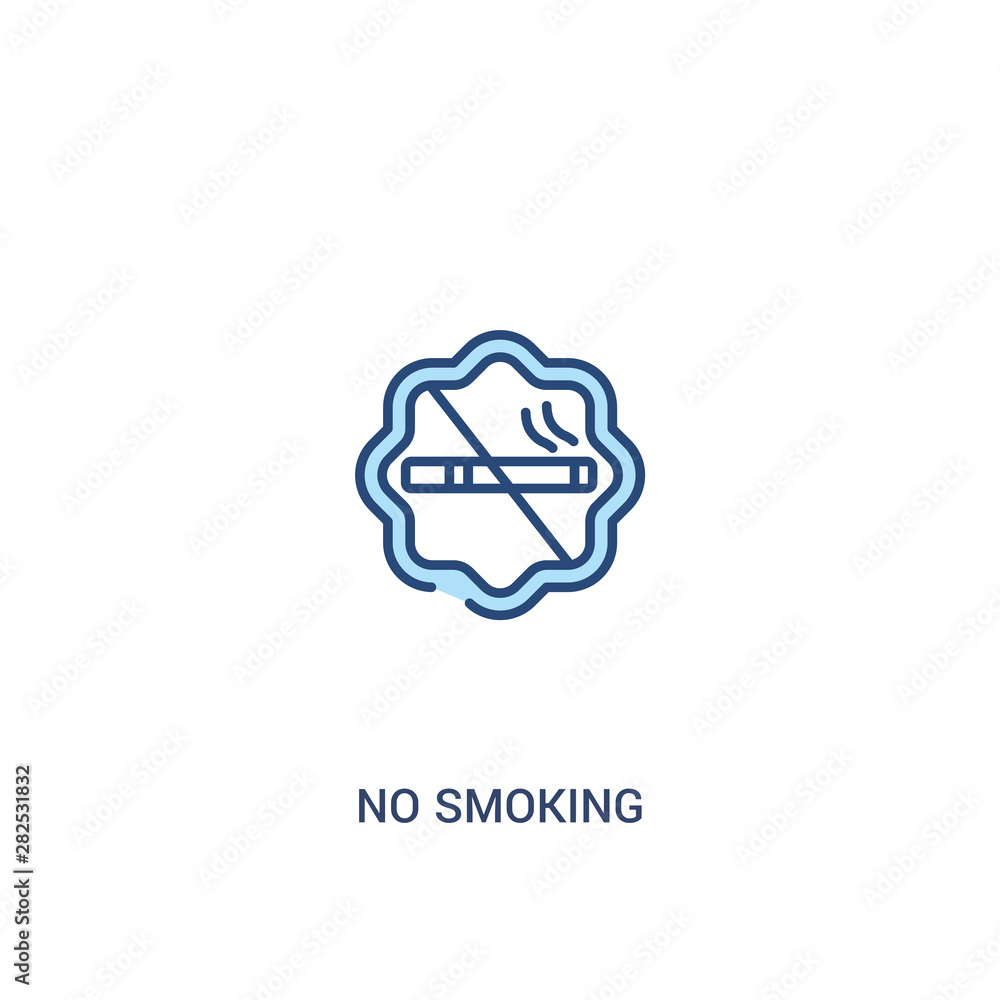 Fototapeta premium no smoking concept 2 colored icon. simple line element illustration. outline blue no smoking symbol. can be used for web and mobile ui/ux.