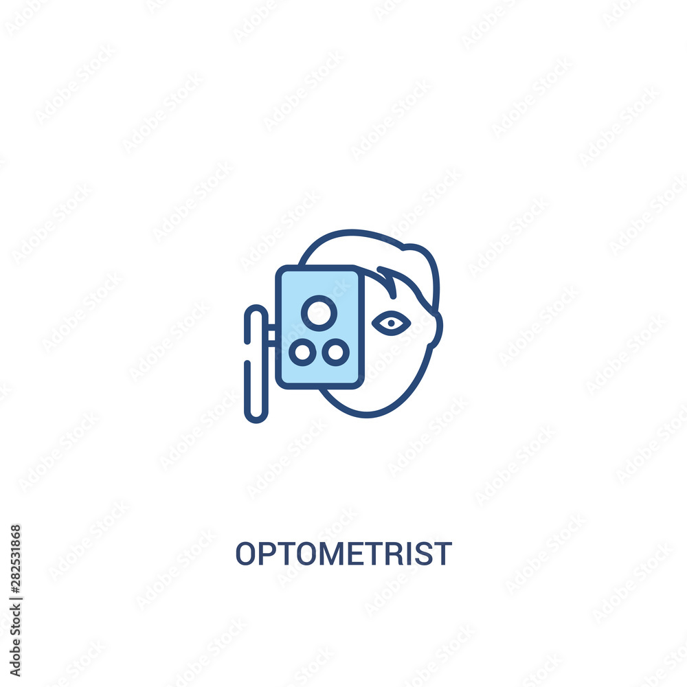 optometrist concept 2 colored icon. simple line element illustration. outline blue optometrist symbol. can be used for web and mobile ui/ux. optometrist concept 2 colored icon. simple line element illustration. outline blue optometrist symbol. can be used for web and mobile ui/ux.