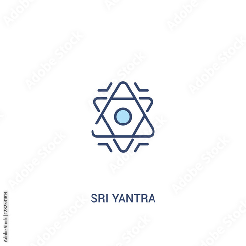 sri yantra concept 2 colored icon. simple line element illustration. outline blue sri yantra symbol. can be used for web and mobile ui/ux.