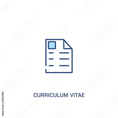 curriculum vitae concept 2 colored icon. simple line element illustration. outline blue curriculum vitae symbol. can be used for web and mobile ui/ux.