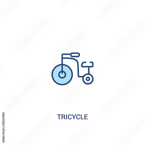 tricycle concept 2 colored icon. simple line element illustration. outline blue tricycle symbol. can be used for web and mobile ui/ux.