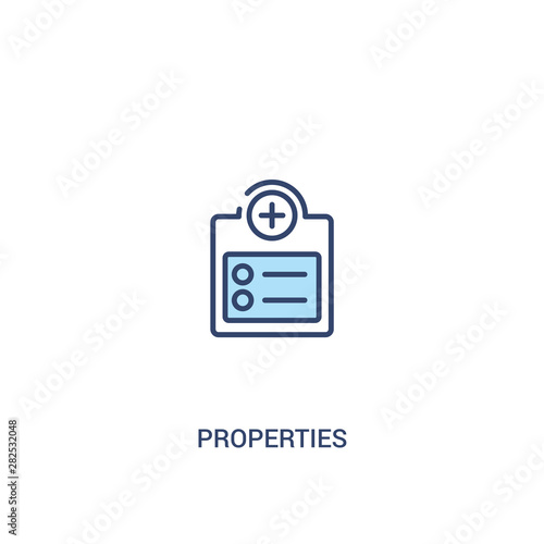 Free Download properties concept 2 colored icon. simple line element illustration. outline blue properties symbol. can be used for web and mobile ui/ux. - GFXLoad