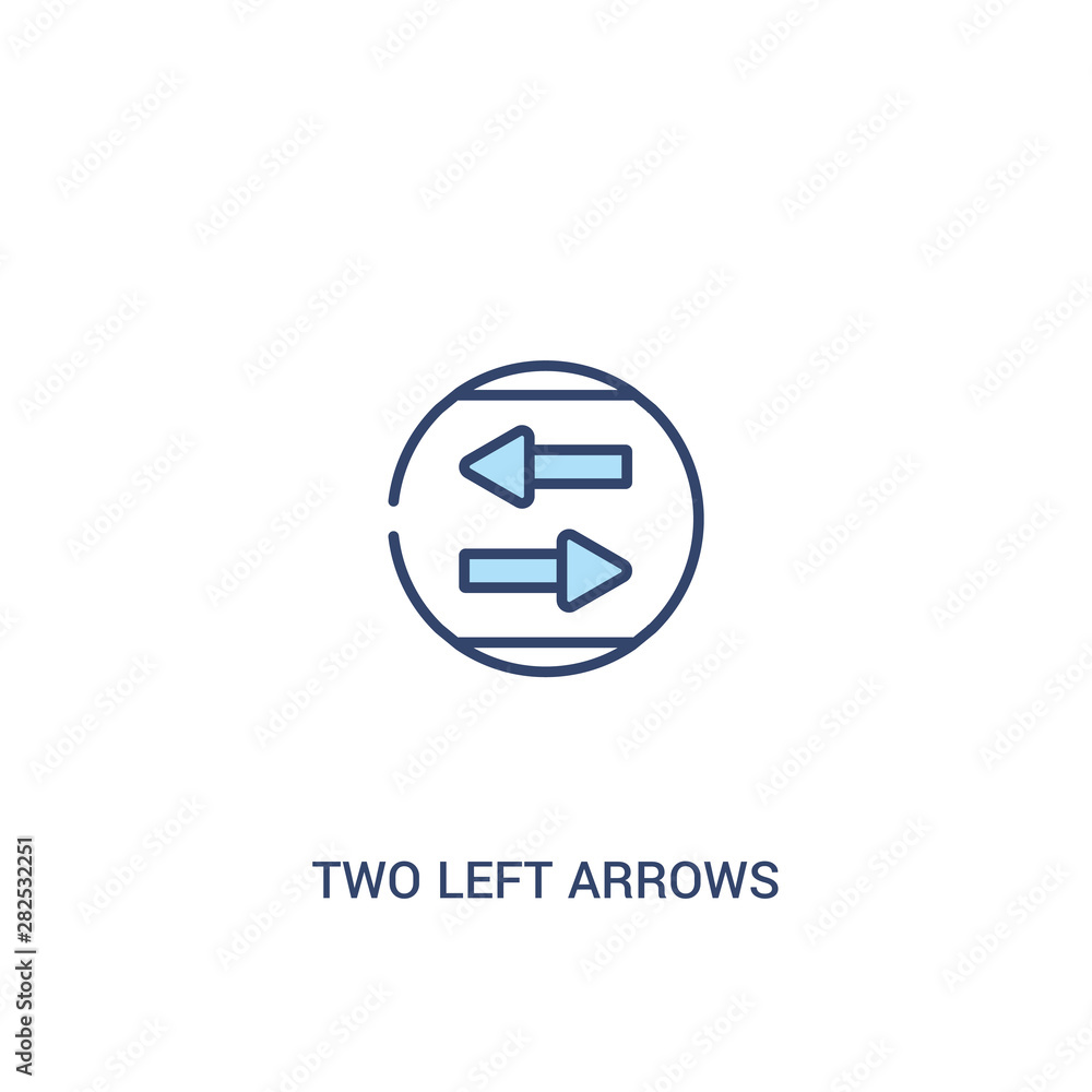 two left arrows concept 2 colored icon. simple line element illustration. outline blue two left arrows symbol. can be used for web and mobile ui/ux. two left arrows concept 2 colored icon. simple line element illustration. outline blue two left arrows symbol. can be used for web and mobile ui/ux.