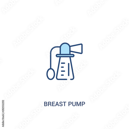 breast pump concept 2 colored icon. simple line element illustration. outline blue breast pump symbol. can be used for web and mobile ui/ux.