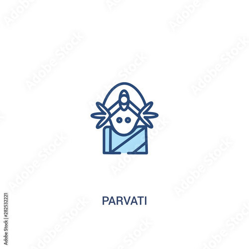 parvati concept 2 colored icon. simple line element illustration. outline blue parvati symbol. can be used for web and mobile ui/ux.