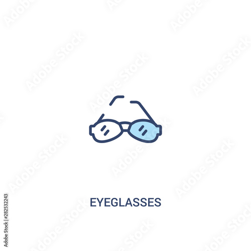 eyeglasses concept 2 colored icon. simple line element illustration. outline blue eyeglasses symbol. can be used for web and mobile ui/ux.