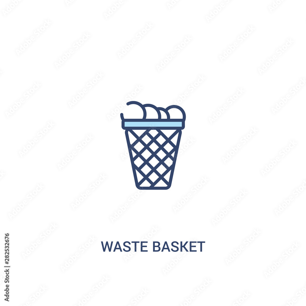 waste basket concept 2 colored icon. simple line element illustration. outline blue waste basket symbol. can be used for web and mobile ui/ux. waste basket concept 2 colored icon. simple line element illustration. outline blue waste basket symbol. can be used for web and mobile ui/ux.