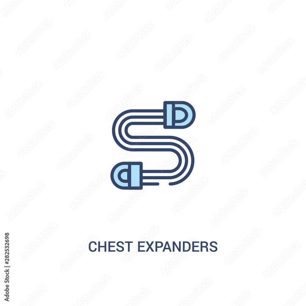 chest expanders concept 2 colored icon. simple line element illustration. outline blue chest expanders symbol. can be used for web and mobile ui/ux. chest expanders concept 2 colored icon. simple line element illustration. outline blue chest expanders symbol. can be used for web and mobile ui/ux.