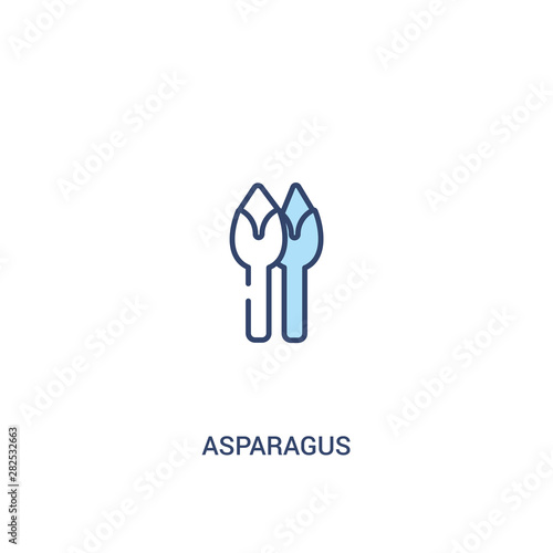 asparagus concept 2 colored icon. simple line element illustration. outline blue asparagus symbol. can be used for web and mobile ui/ux.