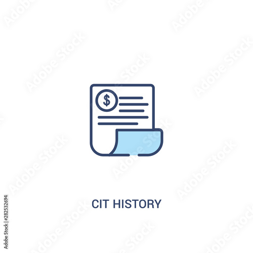 cit history concept 2 colored icon. simple line element illustration. outline blue cit history symbol. can be used for web and mobile ui/ux.