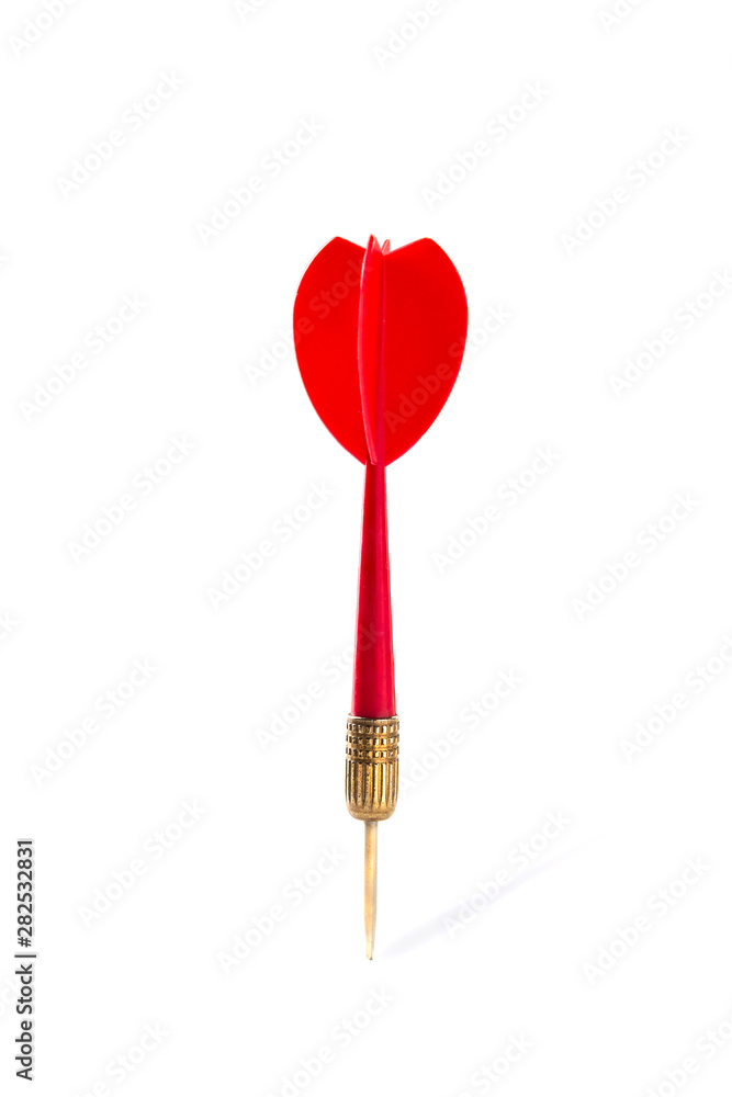 Red dart on a white background. Hit the target