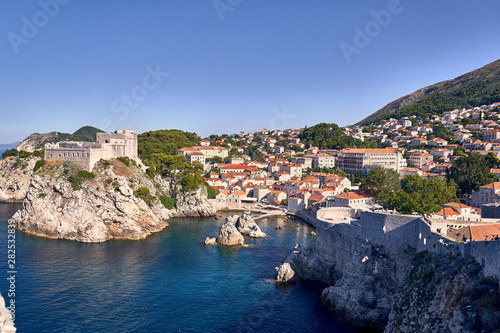 Panorama Dubrovnik Old Town roofs . Europe  Croatia