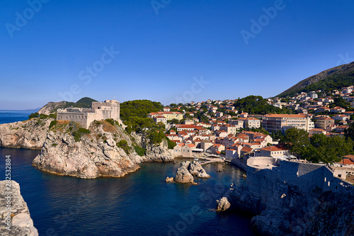 Fototapeta Naklejka Na Ścianę i Meble -  Panorama Dubrovnik Old Town roofs . Europe, Croatia