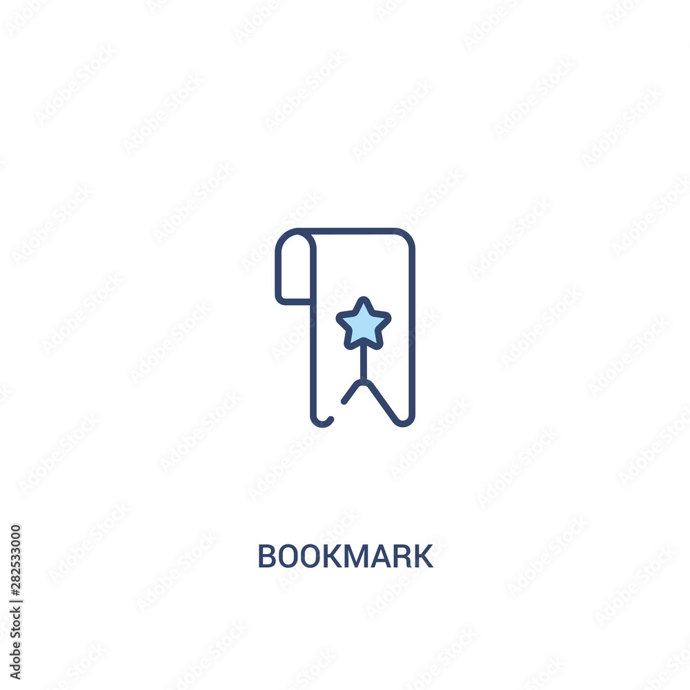 bookmark concept 2 colored icon. simple line element illustration. outline blue bookmark symbol. can be used for web and mobile ui/ux. bookmark concept 2 colored icon. simple line element illustration. outline blue bookmark symbol. can be used for web and mobile ui/ux.