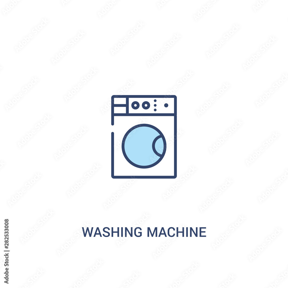 washing machine with dots concept 2 colored icon. simple line element illustration. outline blue washing machine with dots symbol. can be used for web and mobile ui/ux.