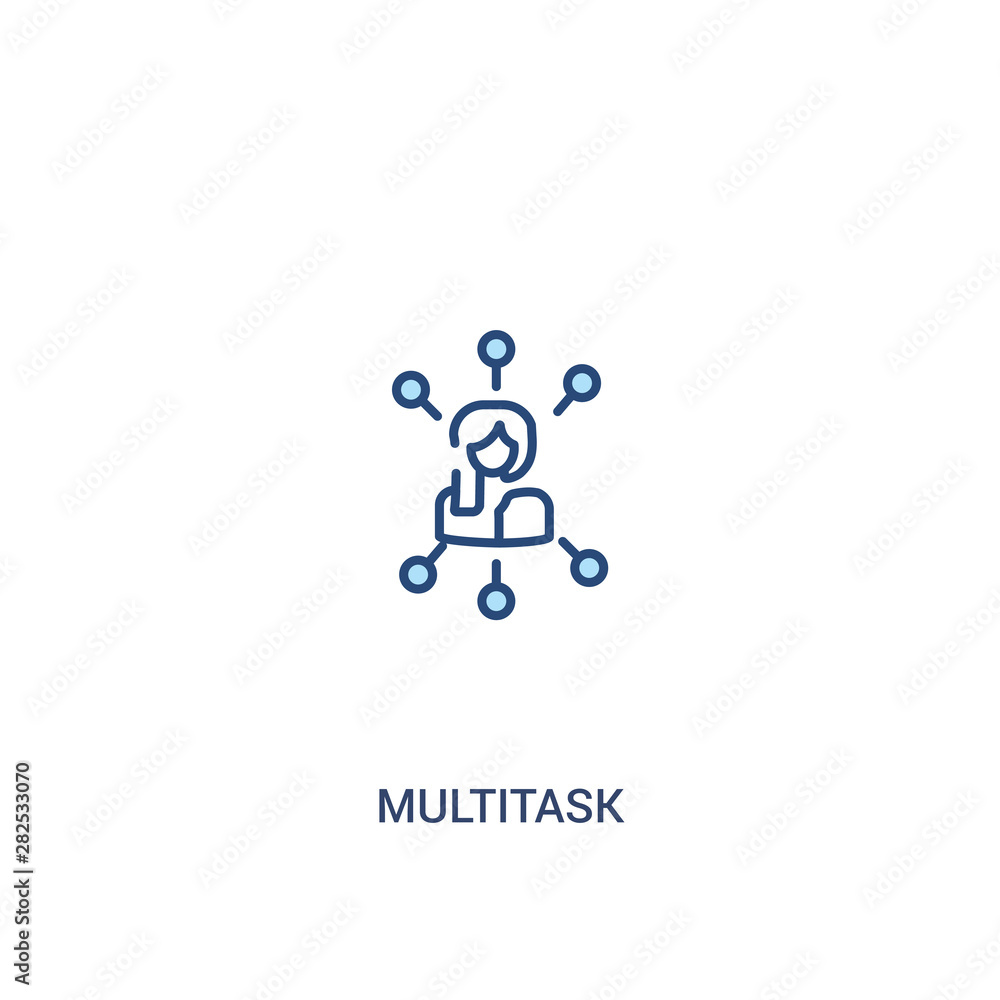 multitask concept 2 colored icon. simple line element illustration. outline blue multitask symbol. can be used for web and mobile ui/ux. multitask concept 2 colored icon. simple line element illustration. outline blue multitask symbol. can be used for web and mobile ui/ux.