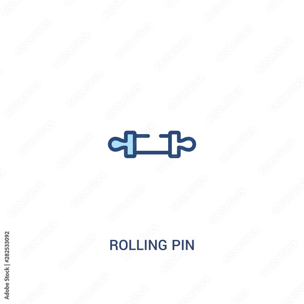 rolling pin concept 2 colored icon. simple line element illustration. outline blue rolling pin symbol. can be used for web and mobile ui/ux.