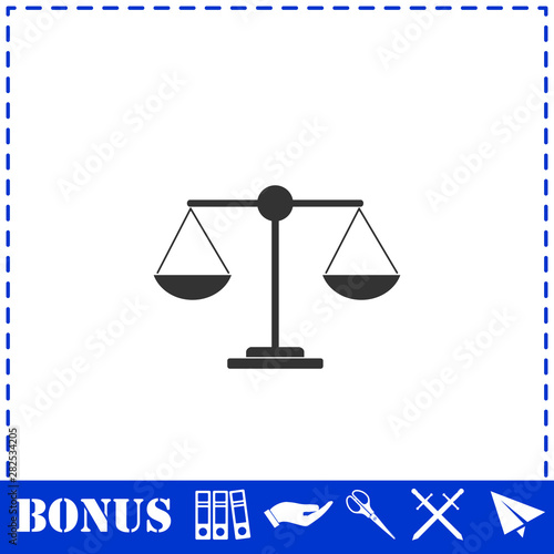 Justice scale icon flat