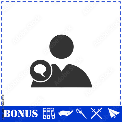 Speaking people icon flat